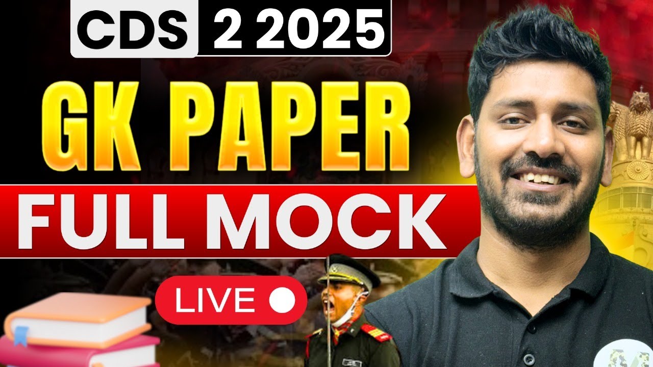 CDS 2 2025 GK Full Mock Test | Important Questions for CDS 2 2025 - YouTube