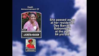 Lucretia Houson ~ Short Obituary Lucretia Houson Short Obituary