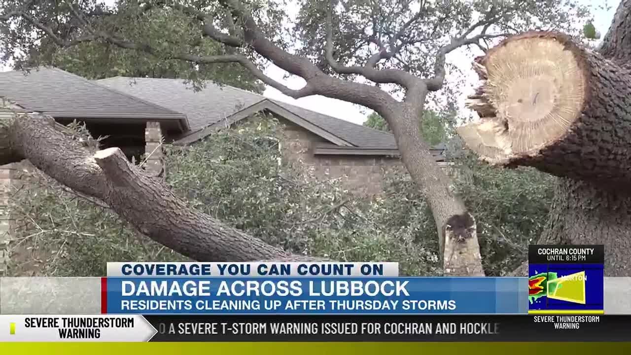 Lubbock residents cleaning up after Thursday storms - YouTube