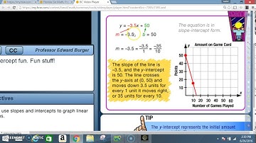 PRE ALG 4 3 GRAPHING NONPROPORTIONAL RELATIONSHIPS USING SLOPE AND Y INTERCEPT VIDEO