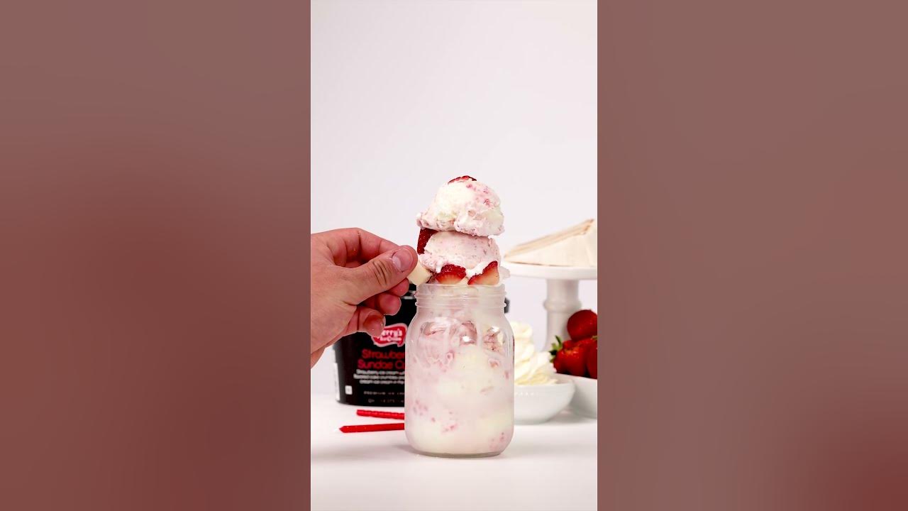 How to Make a Perry's Ice Cream Strawberry Sundae Cake Mason Jar perrysicecream icecream YouTube