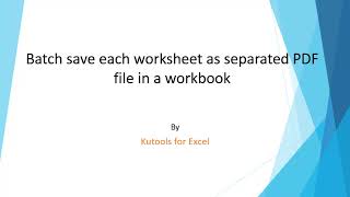 how to save selection or entire workbook as pdf in excel?