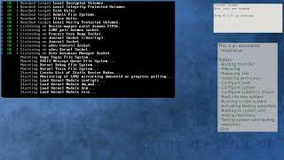 Arch Linux installation recording to kernel 6.8.9-arch1-1 (testing)