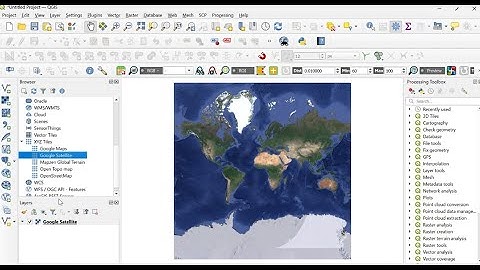 Google Satellite Map in QGIS. QGIS मे गूगल सॅटॅलाइट मैप कैसे लायें या डिस्प्ले करें