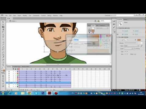 Урок Flash Cs6 - анимация рта. Animation Of The Mouth
