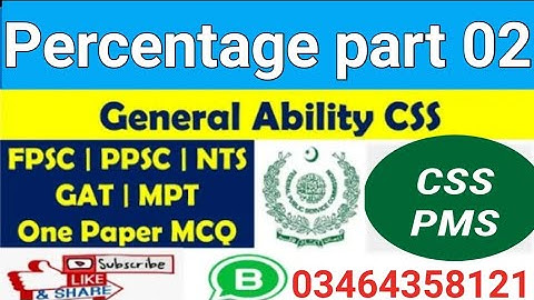 CSS General Ability Lecture 06 - PERCENTAGE Mastery Part 02: Profit, Loss & Discount | PMS 2025-2026