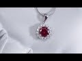 F&amp;B Jewelry Showcase: FAB 8mm Lab Created Round Red Ruby Pendant on Snake Chain Necklace