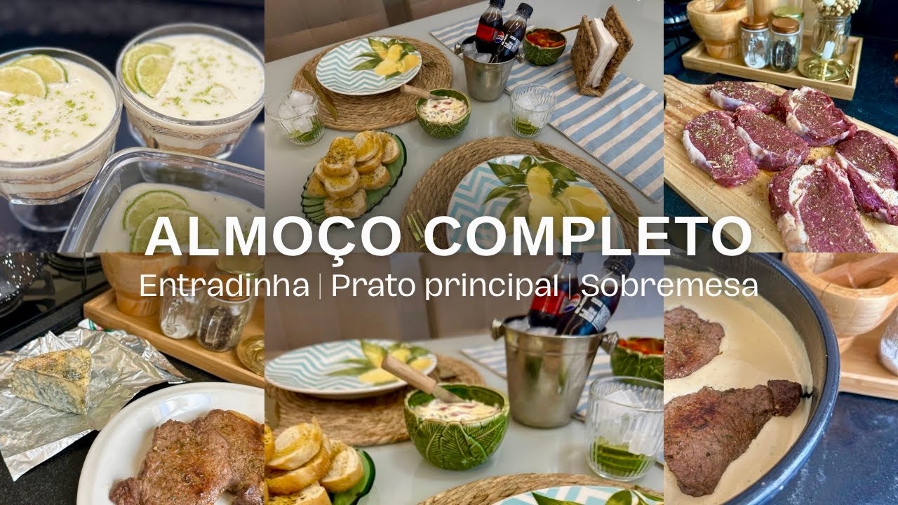 ALMOÇO DE DOMINGO COMPLETO| Entradinha, prato principal e sobremesa. 