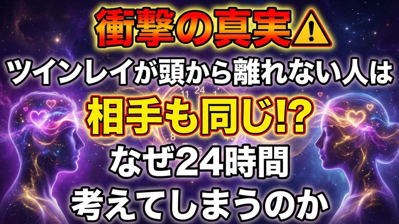 【衝撃の真実】ツインレイが頭から離れない時、相手も同じように考えている⁉️24時間思考が止まらない理由