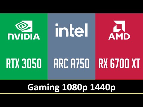 RTX 3050 vs ARC A750 vs RX 6700 XT - Gaming 1080p 1440p