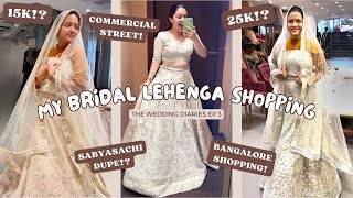 trying BRIDAL LEHENGAS in Commercial Street | Bangalore wedding shopping | White Lehenga Hunt | EP:3