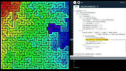 Sketch #177 #Processing #Python Mode - maze generation