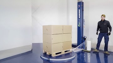 Robopac USA Ecoplat / Ecoplat Plus semi automatic turntable stretch wrapper