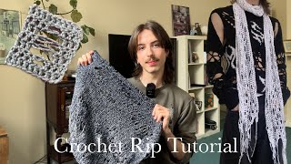 Crochet rip tutorial | How to create distressed ripped detailing on any crochet stitch