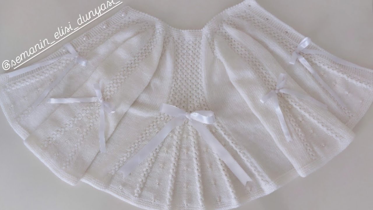 KAHVE ÇEKİRDEĞİ MODELİ 👸PRENSES 👸HIRKA YAPIMI & inci boncuklu yelpaze modeli hırka 4 yaş (PART 2)