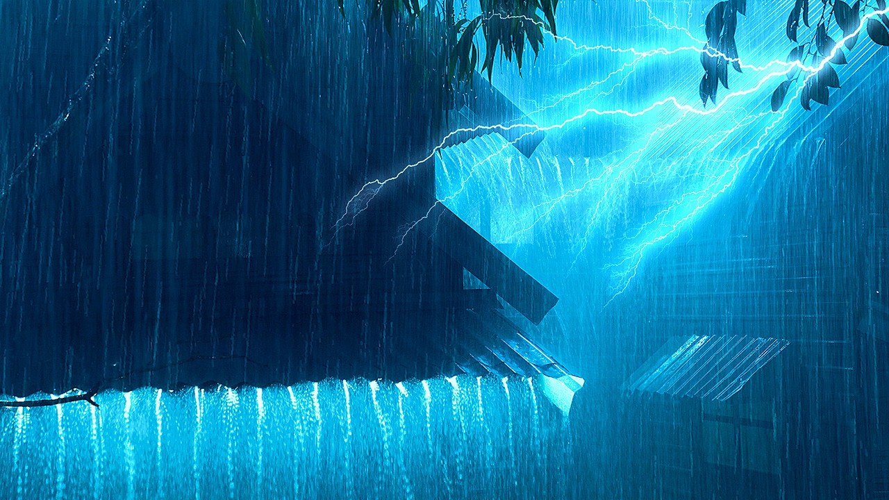 Barulho de Chuva no Telhado de Zinco para Dormir Bem - Som de Chuva e Trovão (Tela Preta)