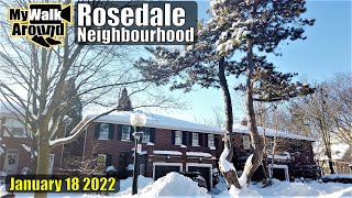 Toronto Rosedale neighborhood walk in the snow on January 18 2022