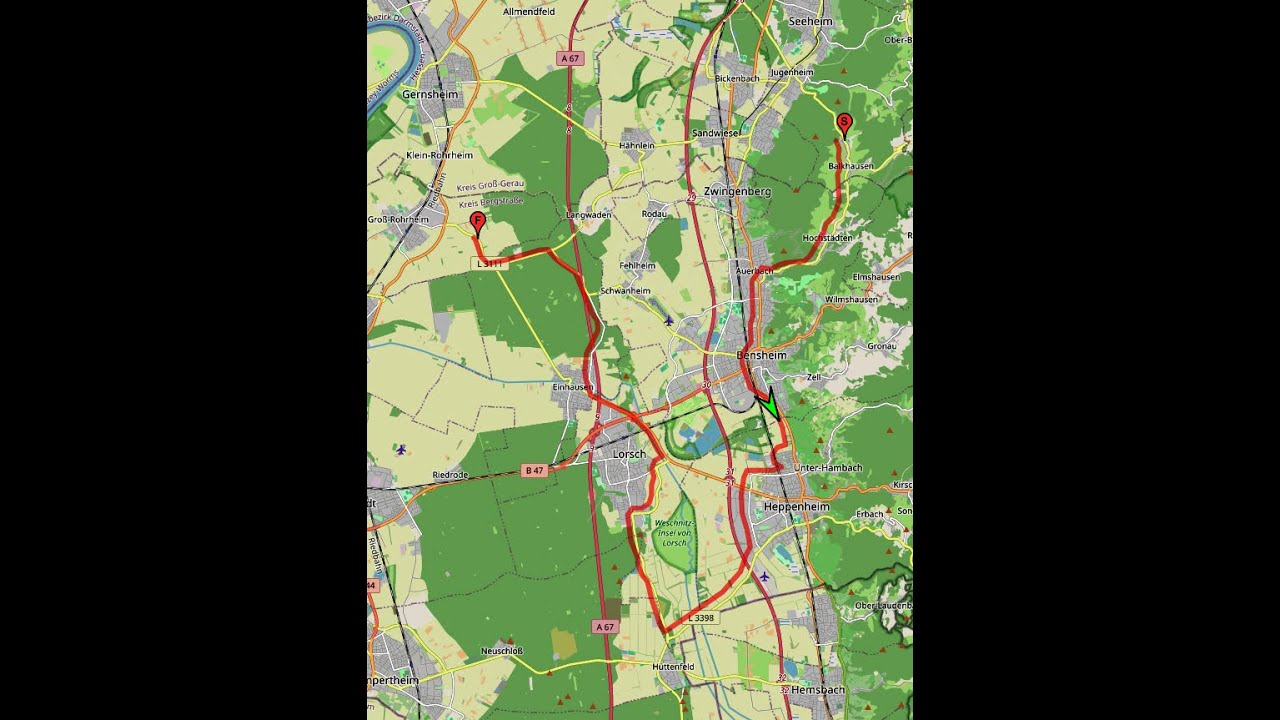 ! Autofahrt in Südhessen: von Balkhausen zum Forsthaus Jägersburg