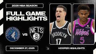 Minnesota Timberwolves Vs Brooklyn Nets Full Game Highlights Dec 27 2026 Nba Season