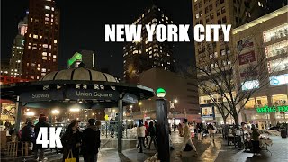 4K - Night Walk Through Union Square, Broadway & Astor Place #walkingtour #travel #asmr #nyc screenshot 1