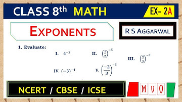 Math Class 8 | Exercise- 2A | Qus. 1 | EXPONENTS | Chapter - 2 | R S AGGARWAL  #mvo #rsaggarwal