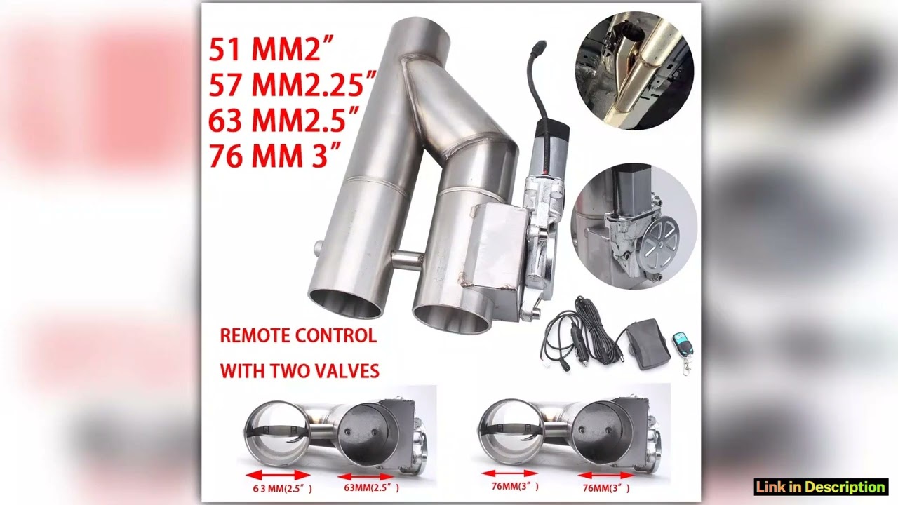 Universal 2quot 225 25 3quot Double Valve Electric Exhaust Cut Out Valve Exhaust Pipe Muffler Kit E