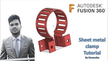 Autodesk Fusion 360 Tutorial : How to make a Sheet metal clamp  ? || By Devendra #fusion360 #cad #3d