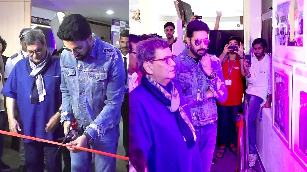 Abhishek Bachchan At Inauguration Of 75 Frames A Rare Collection Portraits Of Amitabh Bachchan - YouTube