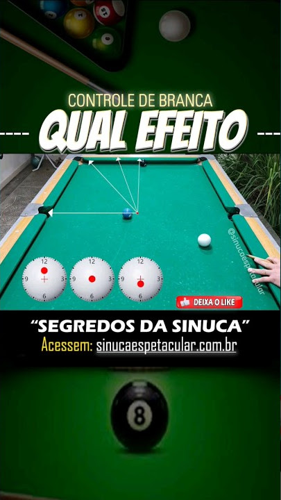 Como controlar a bola branca na sinuca (Efeito contra e a favor