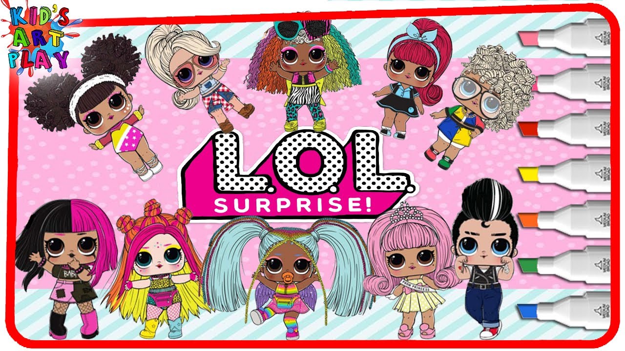 lol surprise hair goals 2 dolls coloring book compilation