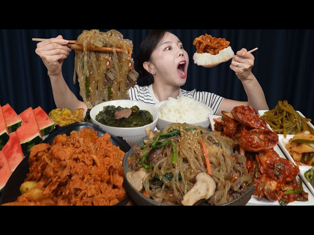 HBD  남편 생일맞이 생일상 ! 잡채 미역국 제육볶음 양념게장 레시피 먹방 ! Korean Birthday…