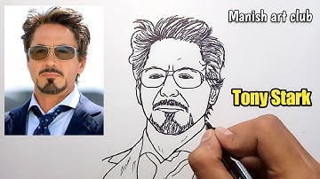 how to draw tony stark iron man | The Avengers | easy step by step