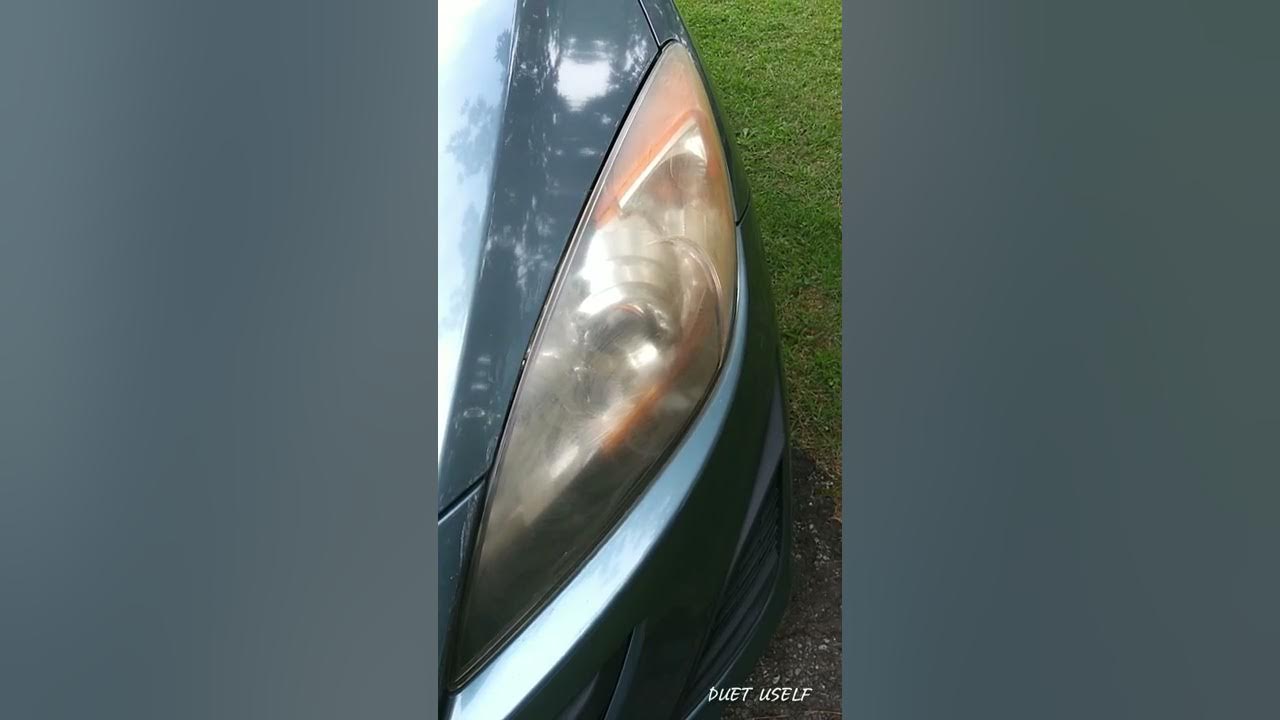 Cleaning my headlights by using rubbing compound YouTube
