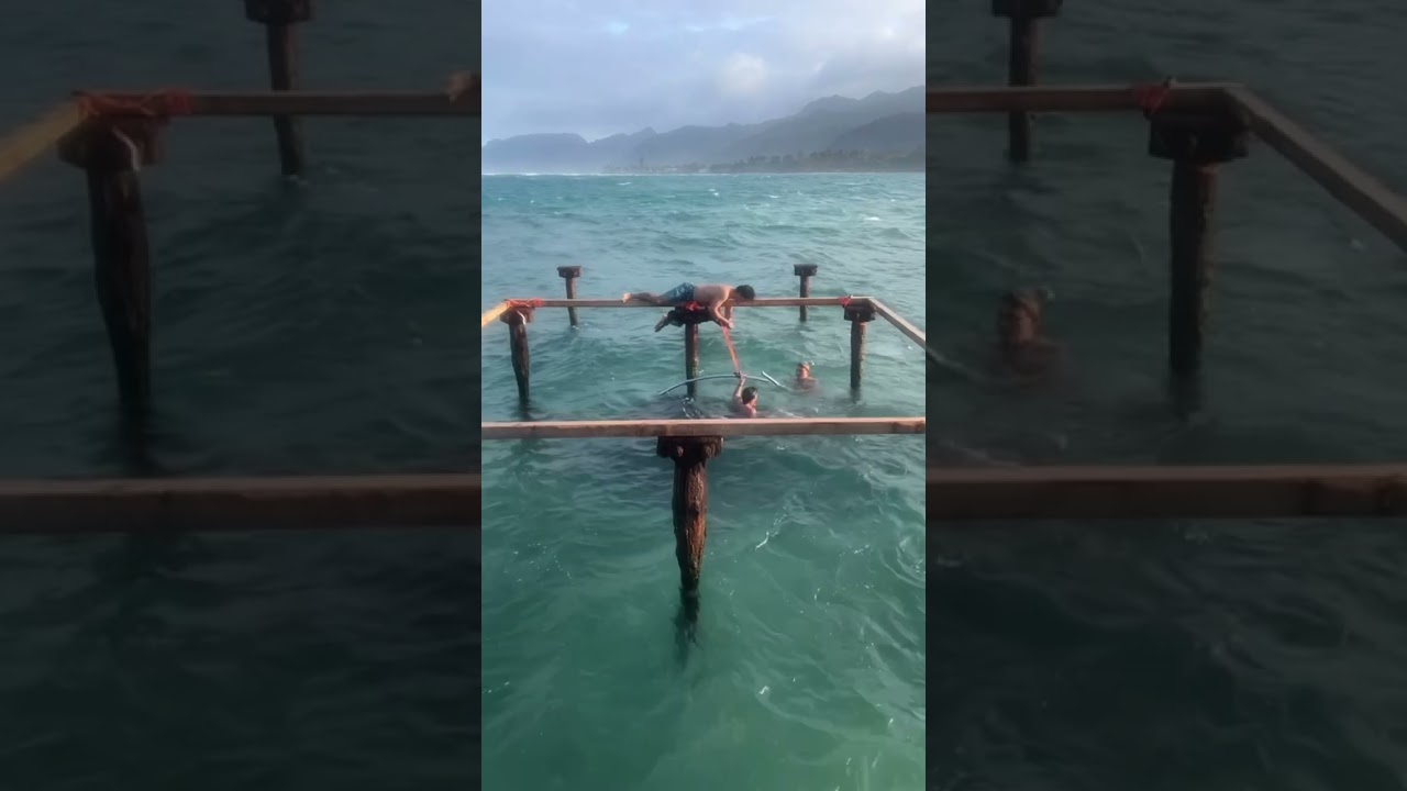 We’re building a Trampoline in the MIDDLE of the Ocean Day 2 👀🌊 