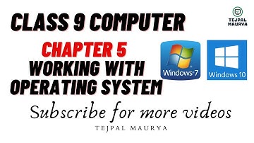 Chapter 5 Working with operating system | CBSE Class 9 Computer Application