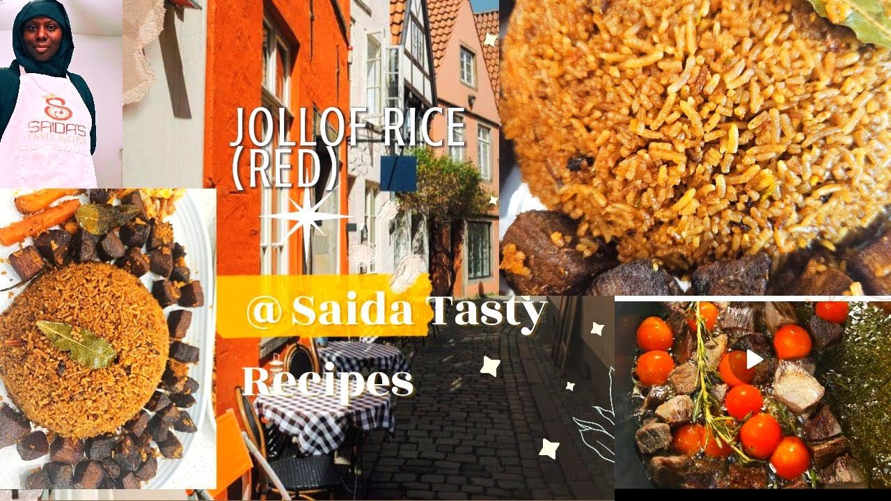 RED JOLLOF RICE WITH MEAT | EASY & FLAVORFUL RECIPE - YouTube