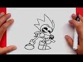 How to draw Pain MAJIN Sonic EXE | Friday Night Funkin Characters Style