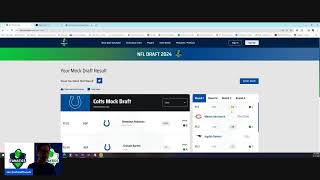 Indianapolis Colts 2024 draft board on interactive mock draft simulator at nfldraftfanatics.com