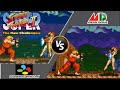 [カプコンのレトロゲーム] スーパーストリートファイター2の比較画像 (スーパーファミコン対メガドライブ) Super Street Fighter2 Comparison (SNES vs SMD)