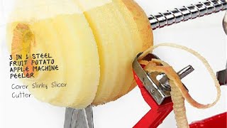 Easy Apple Peeler - 3 in 1 Steel Fruit Potato Apple Machine Peeler Corer Slinky Slicer Cutter