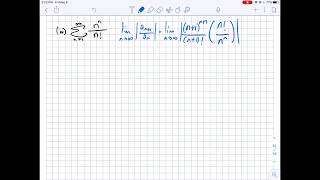 The Ratio Test:  Examples