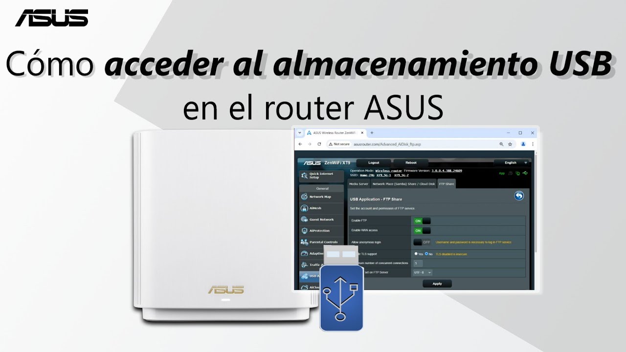 Cómo acceder al almacenamiento USB en el router ASUS - YouTube