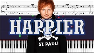 Ed Sheeran - Happier (Instrumental) - Piano Tutorial w/ Sheets