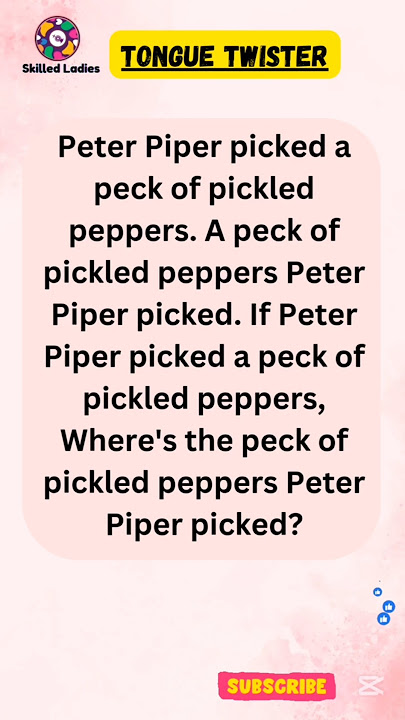 Can you say this English tongue twister? Peter Piper tongue twister #english #shorts #englishlesson