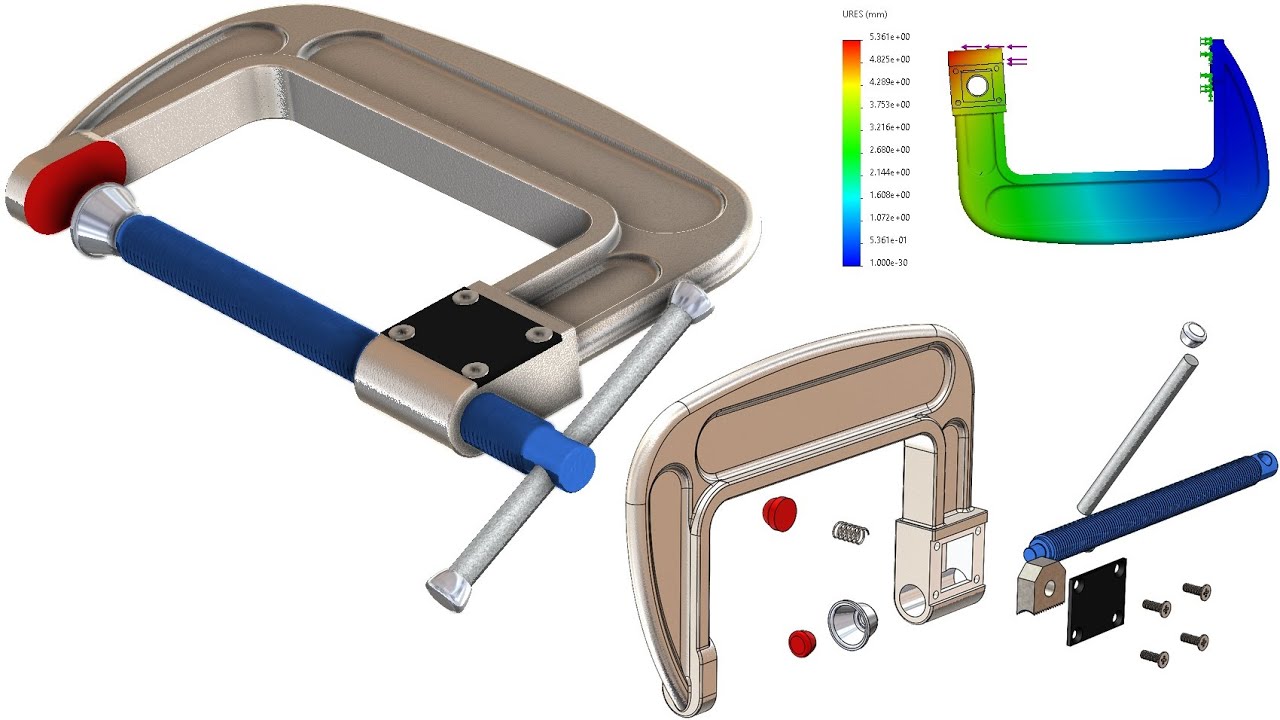 nonlinear contact analysis of a vascular clamp solidworks part download