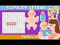 Sopa de Letras de FAMILIA I🧠FÁCIL y SENCILLO👀en 10 segundos😍🤣🤡✅