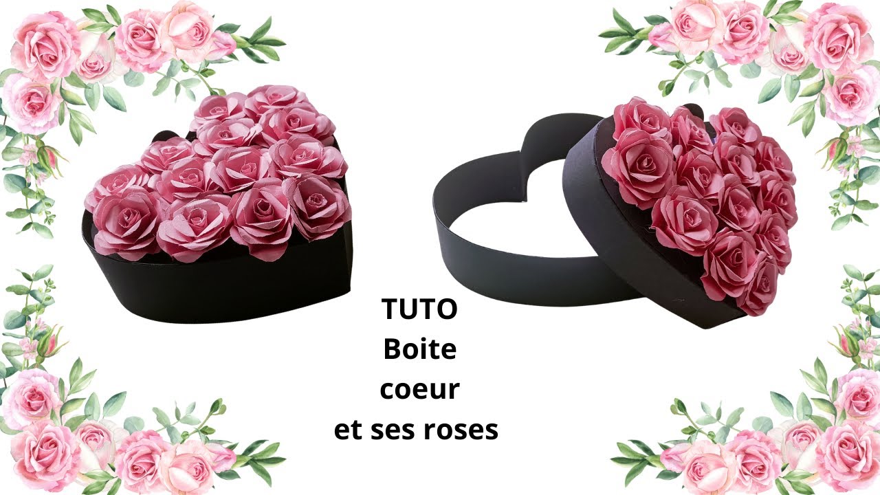TUTO boîte cœur et ses roses #scrapbooking #scrapbook