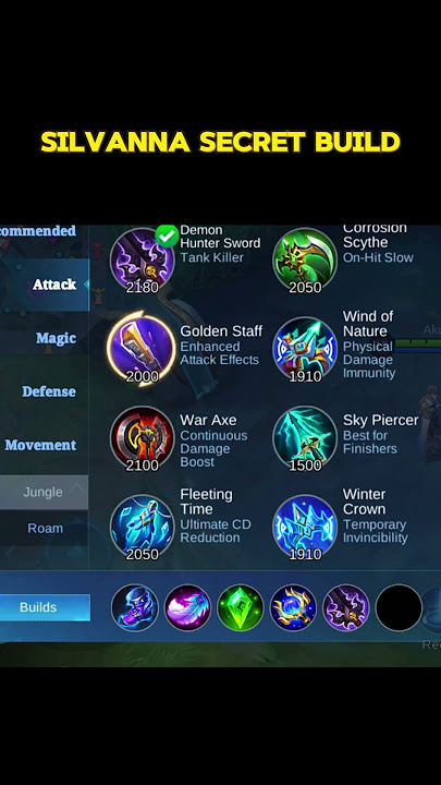 ✅Silvanna secret build! #mlbb #shorts #mlbbshorts #silvanna