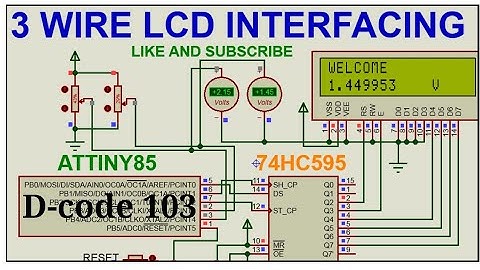 Attiny85 lcd interfacing | 3 wire | voltmeter | 74HC595 | 16X2 LCD