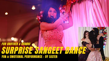 Sister dance on Brother's Wedding | I wrote an emotional poem for them | Best Surprise Sangeet Dance